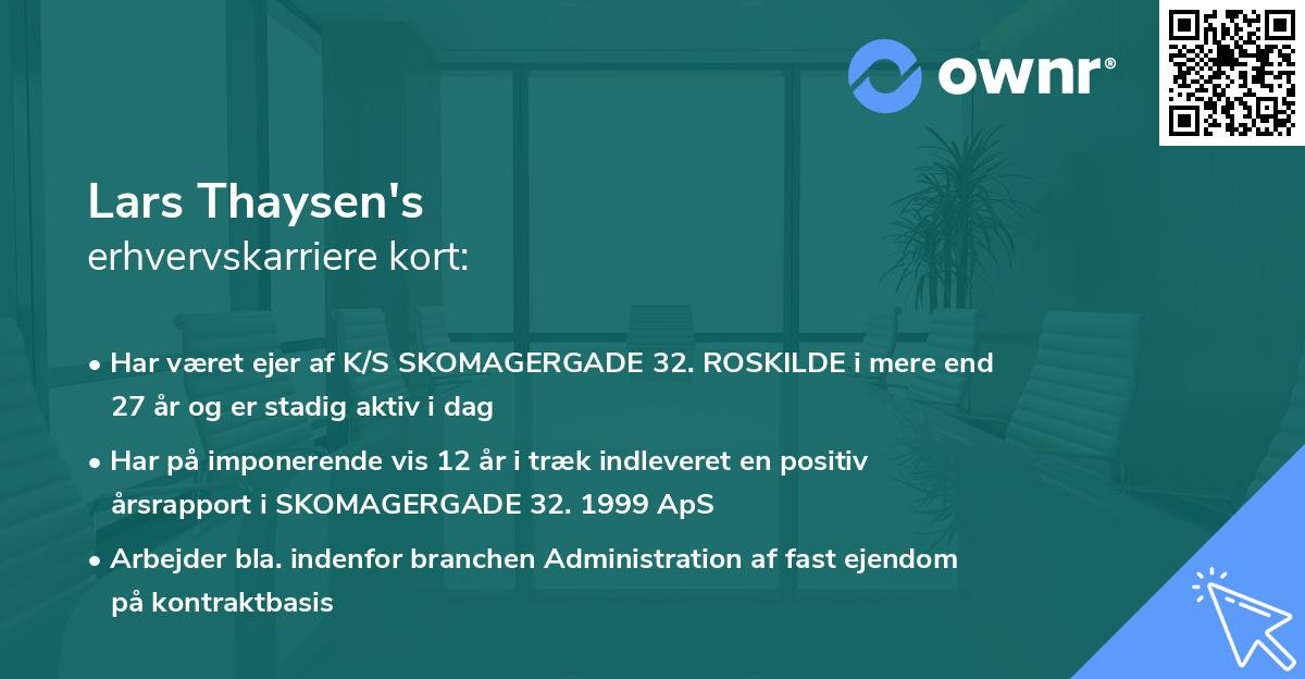Lars Thaysen's erhvervskarriere kort