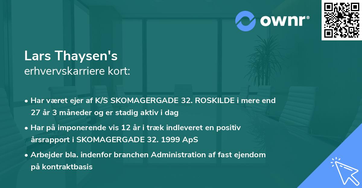 Lars Thaysen's erhvervskarriere kort