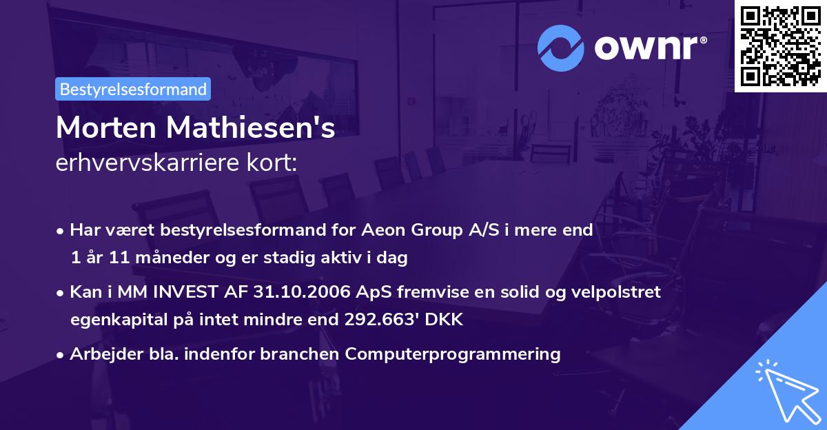 Morten Mathiesen's erhvervskarriere kort
