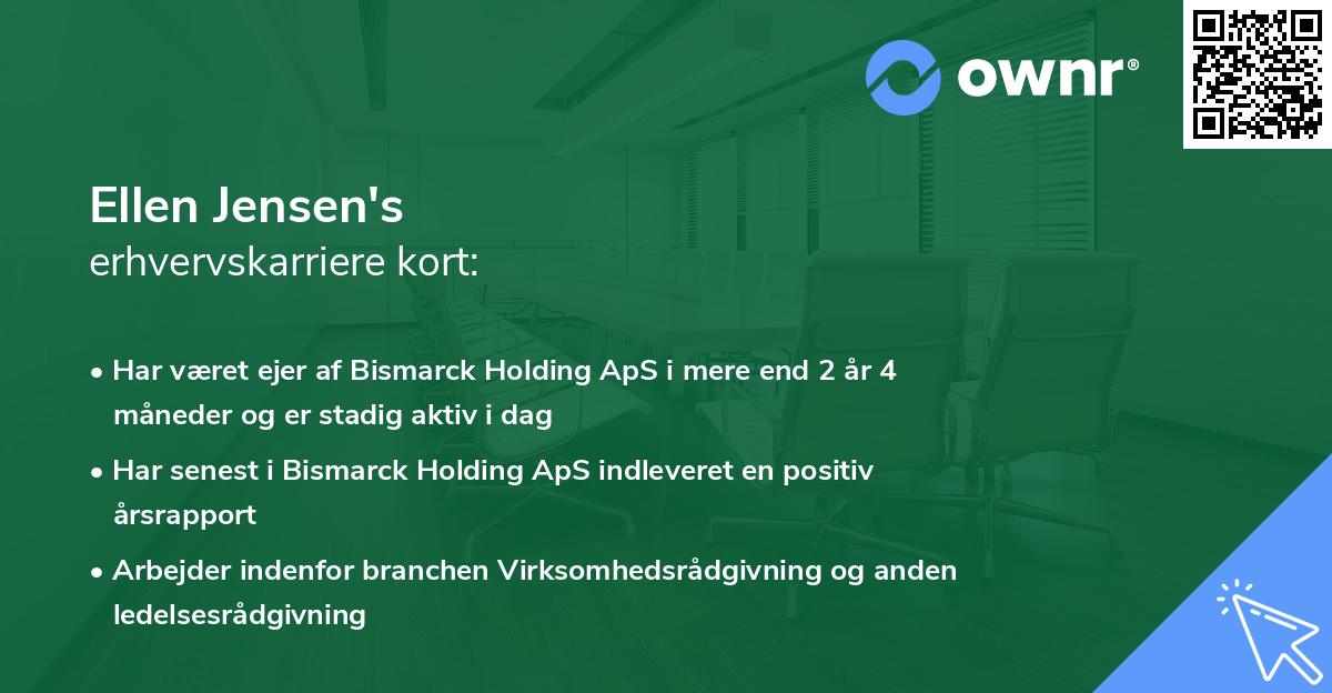 Ellen Jensen's erhvervskarriere kort