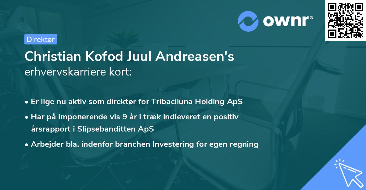 Christian Kofod Juul Andreasen's erhvervskarriere kort