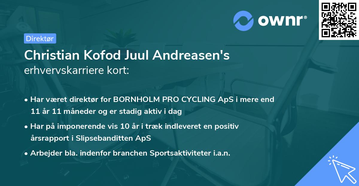 Christian Kofod Juul Andreasen's erhvervskarriere kort