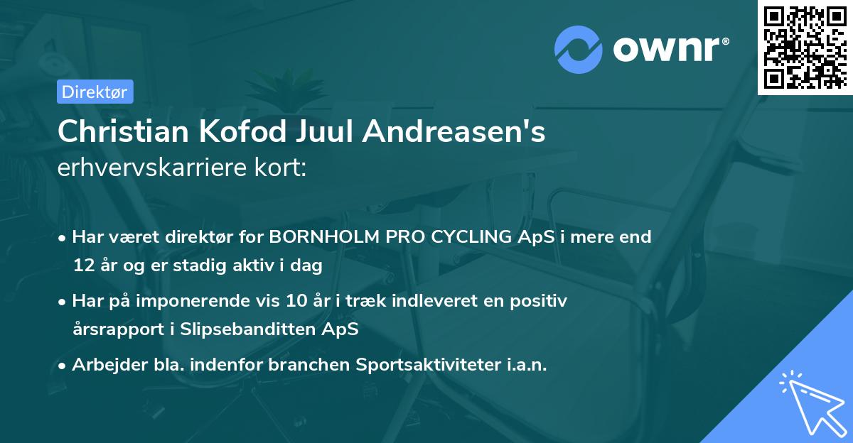 Christian Kofod Juul Andreasen's erhvervskarriere kort