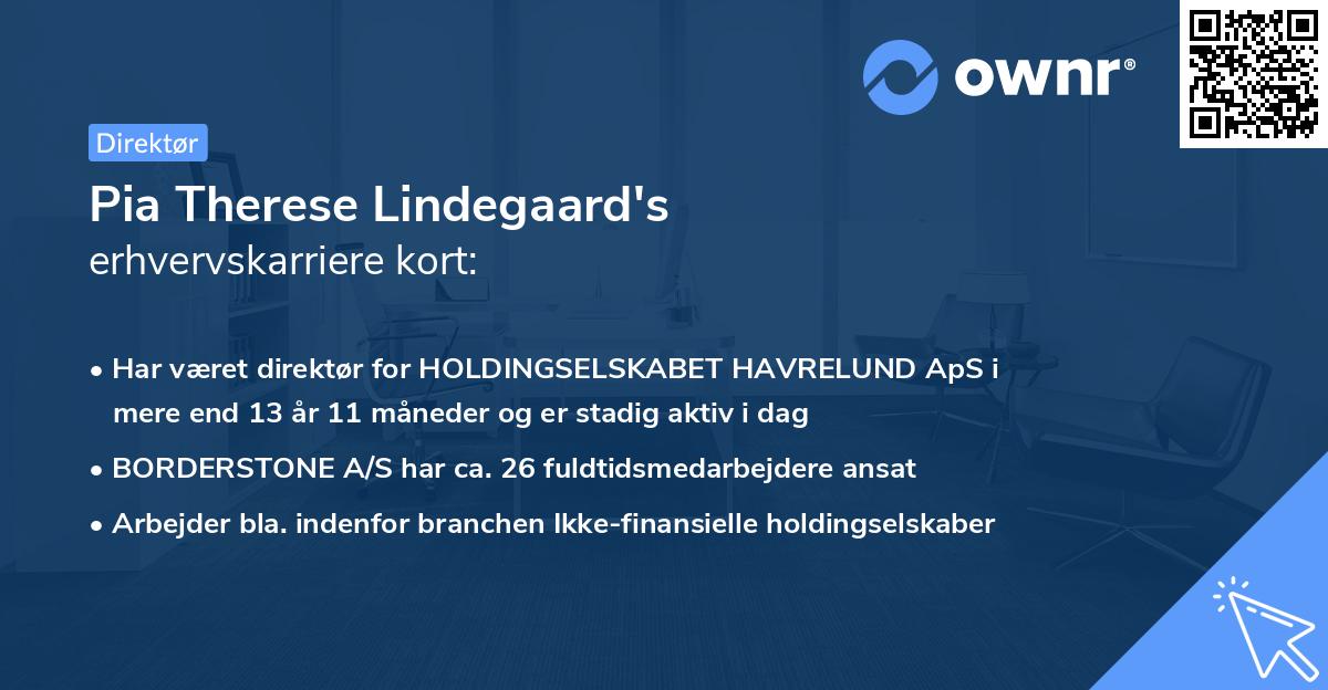 Pia Therese Lindegaard's erhvervskarriere kort