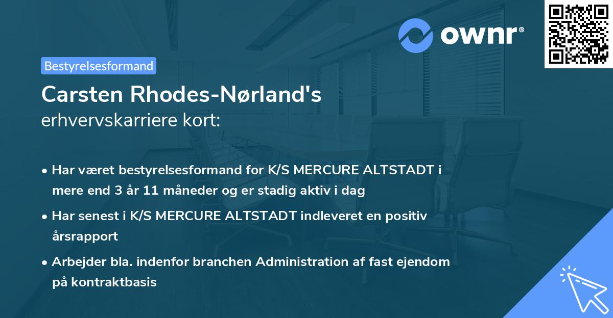 Carsten Rhodes-Nørland's erhvervskarriere kort