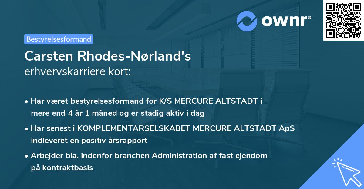 Carsten Rhodes-Nørland's erhvervskarriere kort