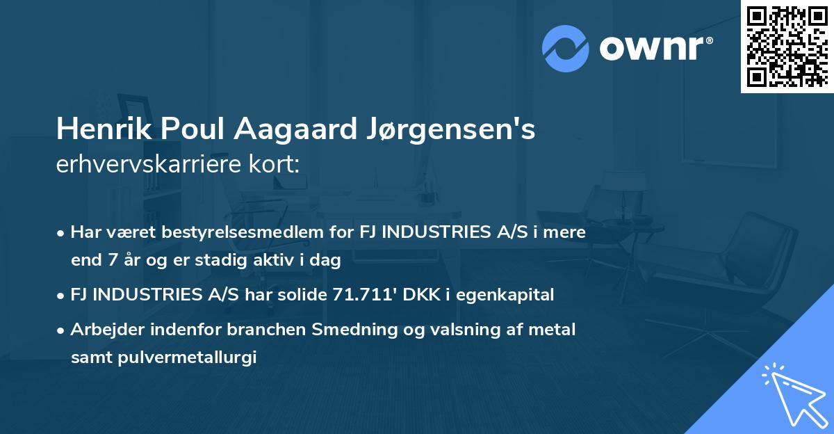 Henrik Poul Aagaard Jørgensen's erhvervskarriere kort