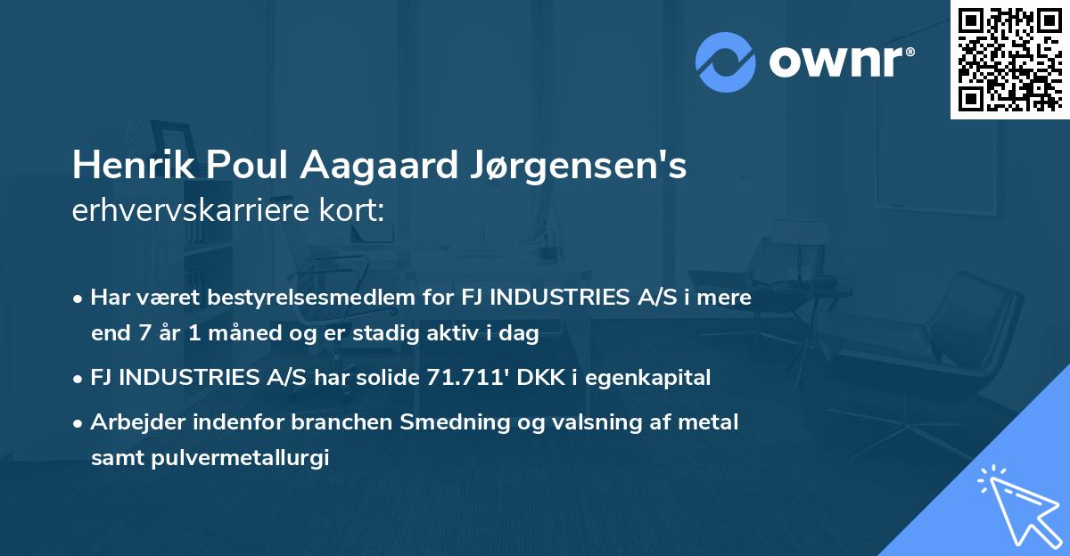 Henrik Poul Aagaard Jørgensen's erhvervskarriere kort