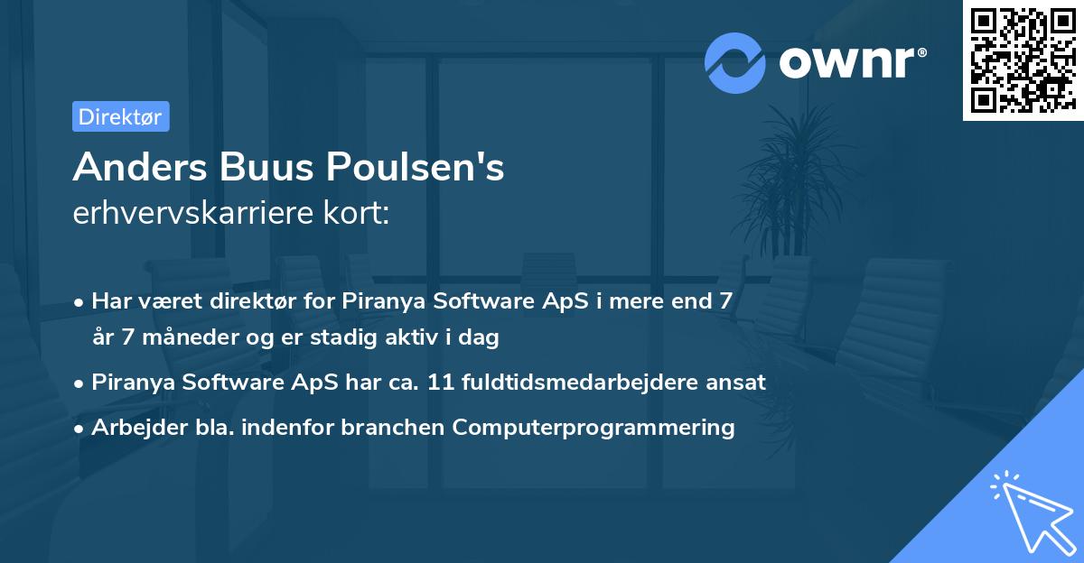 Anders Buus Poulsen's erhvervskarriere kort