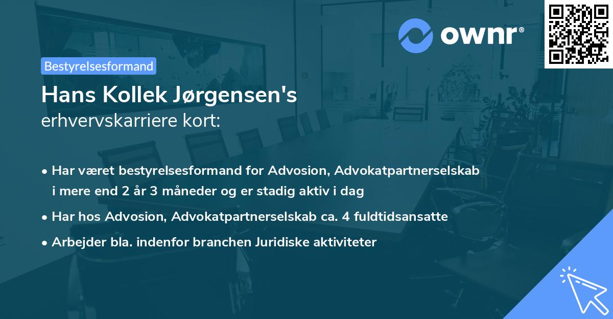 Hans Kollek Jørgensen's erhvervskarriere kort