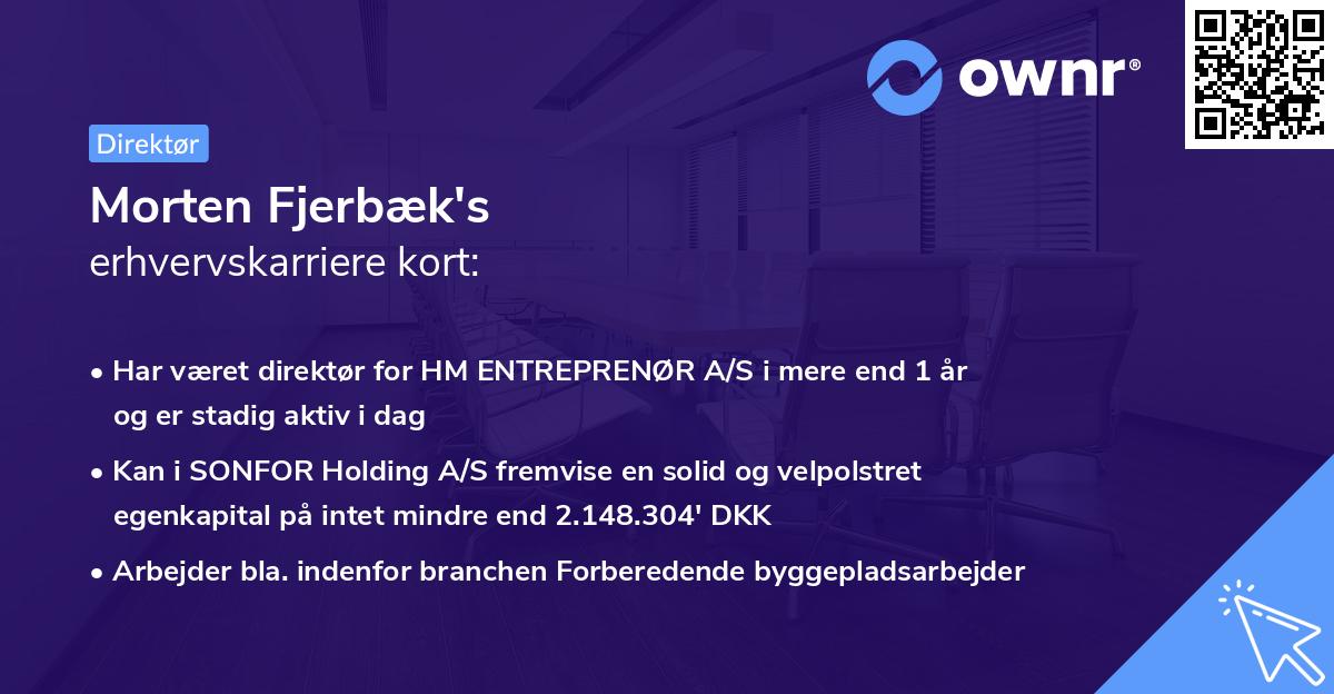 Morten Fjerbæk's erhvervskarriere kort