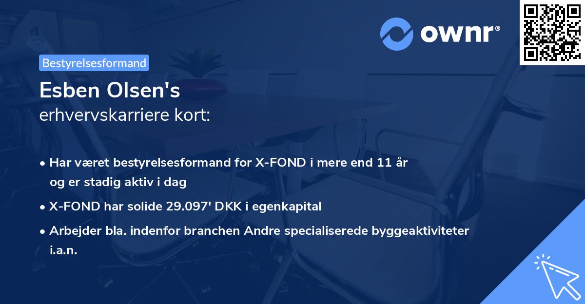 Esben Olsen's erhvervskarriere kort