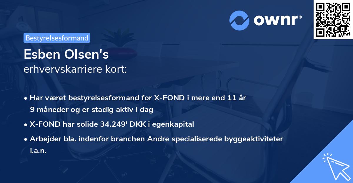 Esben Olsen's erhvervskarriere kort