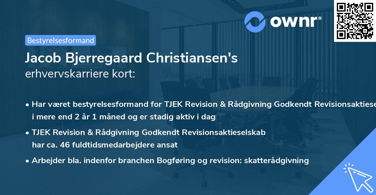 Jacob Bjerregaard Christiansen's erhvervskarriere kort