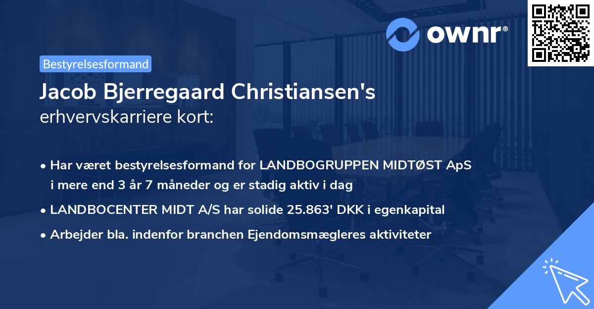 Jacob Bjerregaard Christiansen's erhvervskarriere kort