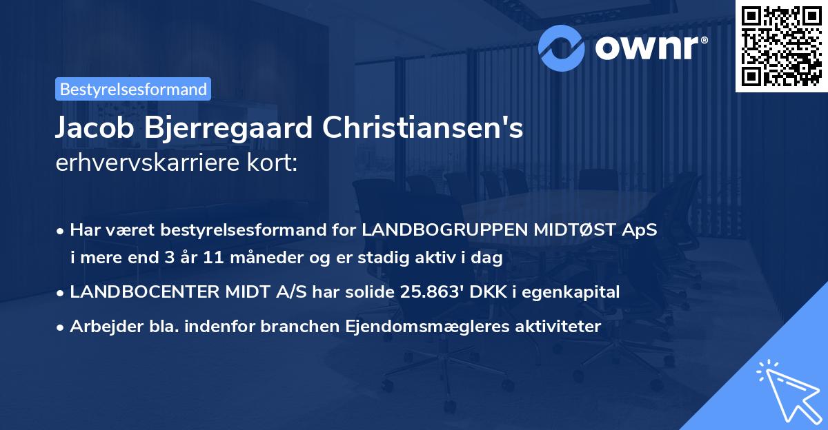 Jacob Bjerregaard Christiansen's erhvervskarriere kort