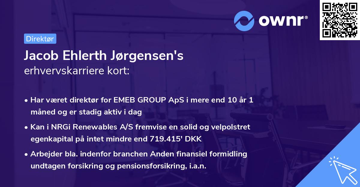 Jacob Ehlerth Jørgensen's erhvervskarriere kort