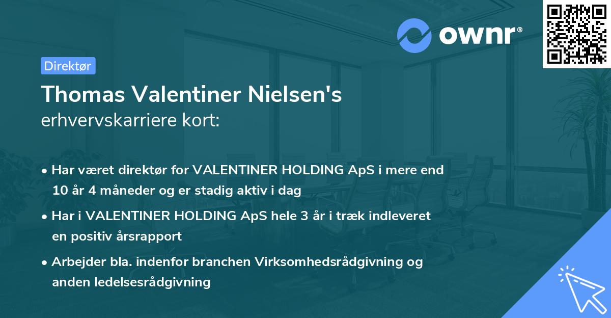 Thomas Valentiner Nielsen's erhvervskarriere kort