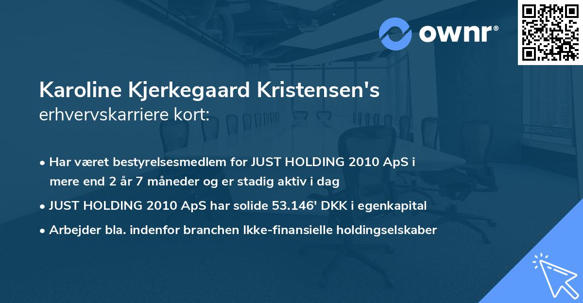 Karoline Kjerkegaard Kristensen's erhvervskarriere kort