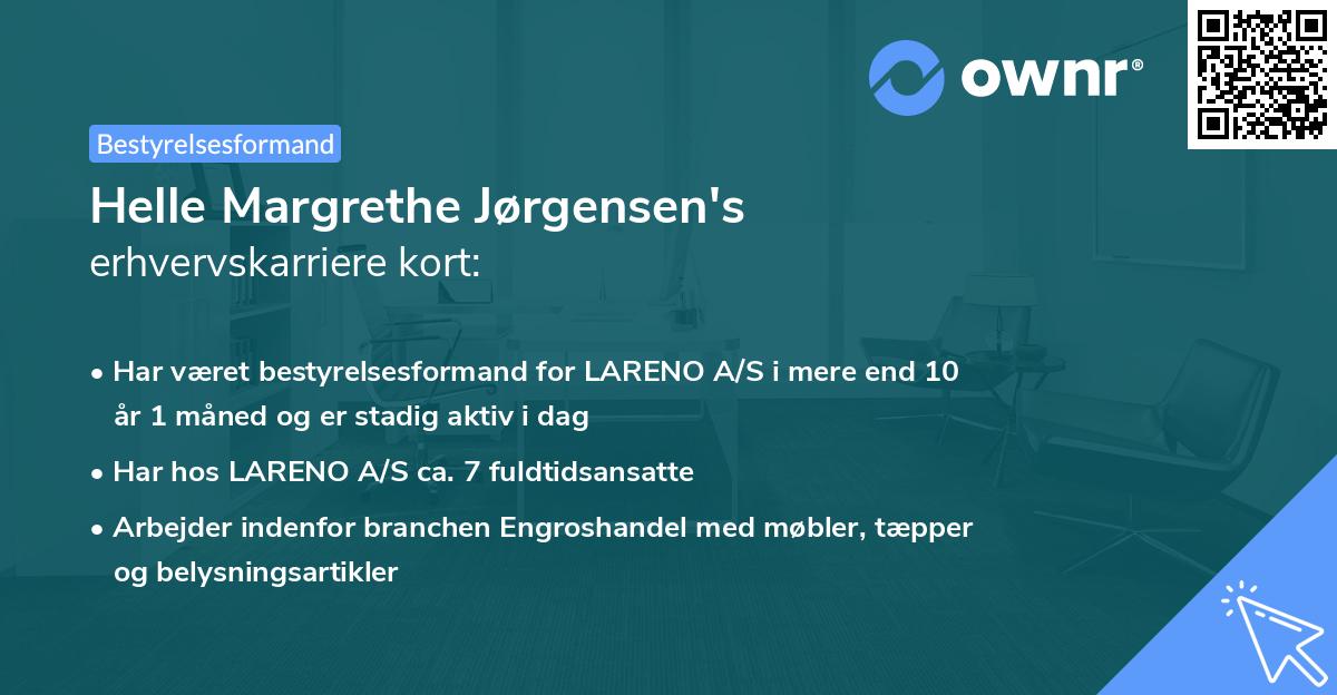 Helle Margrethe Jørgensen's erhvervskarriere kort