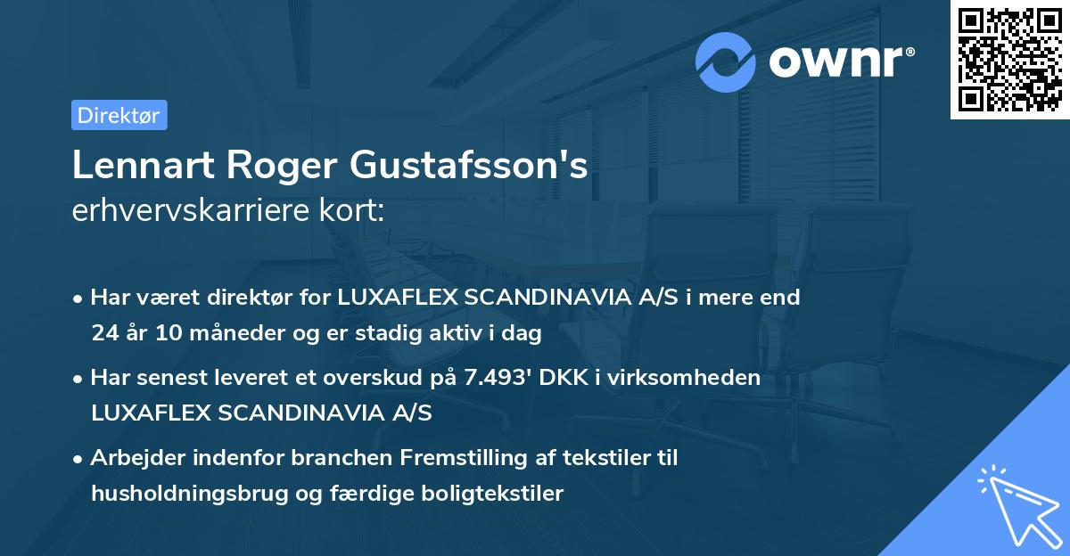 Lennart Roger Gustafsson's erhvervskarriere kort