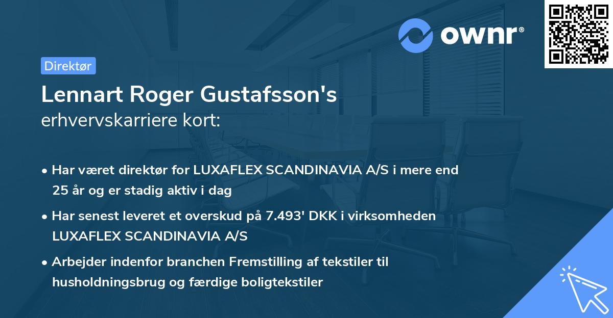 Lennart Roger Gustafsson's erhvervskarriere kort