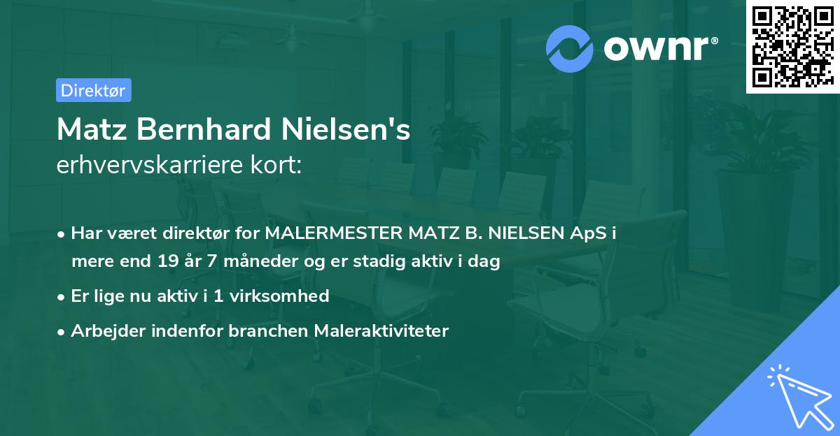 Matz Bernhard Nielsen's erhvervskarriere kort