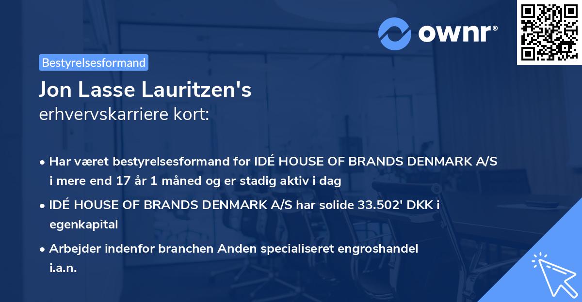Jon Lasse Lauritzen's erhvervskarriere kort