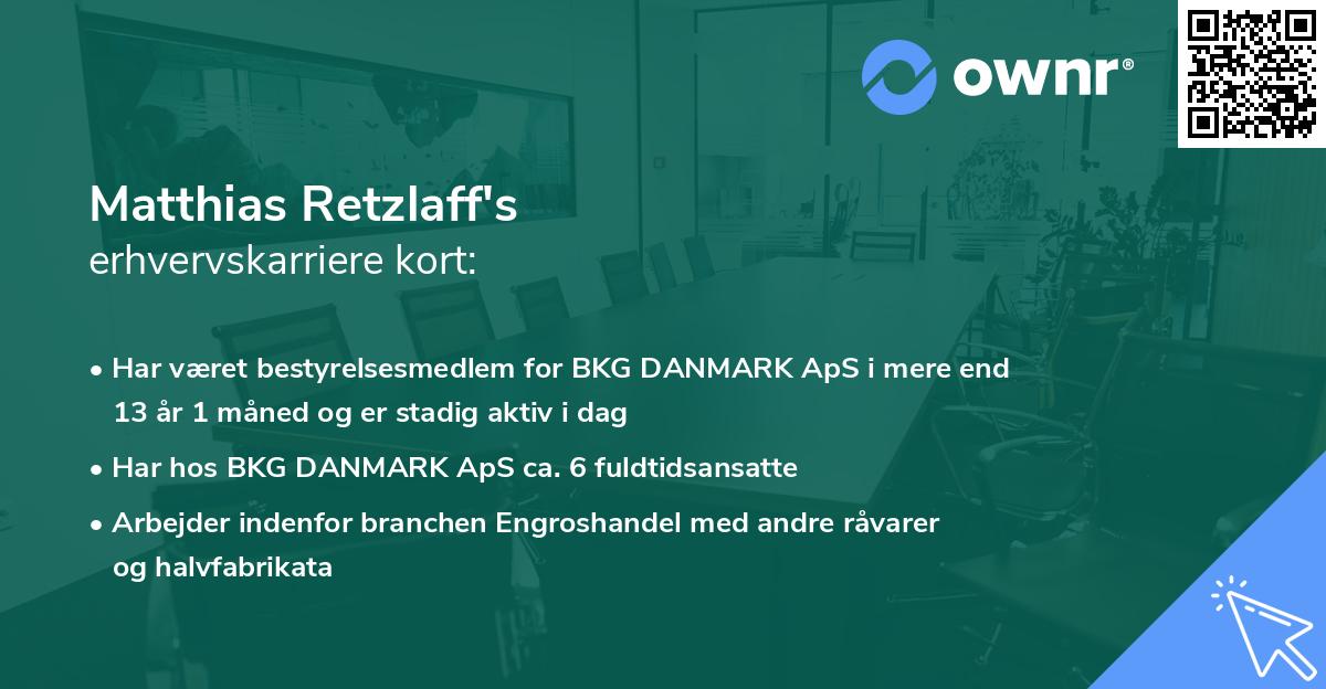 Matthias Retzlaff's erhvervskarriere kort