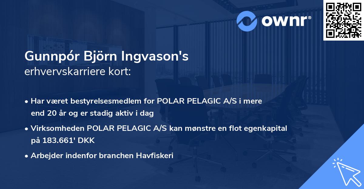 Gunnpór Björn Ingvason's erhvervskarriere kort