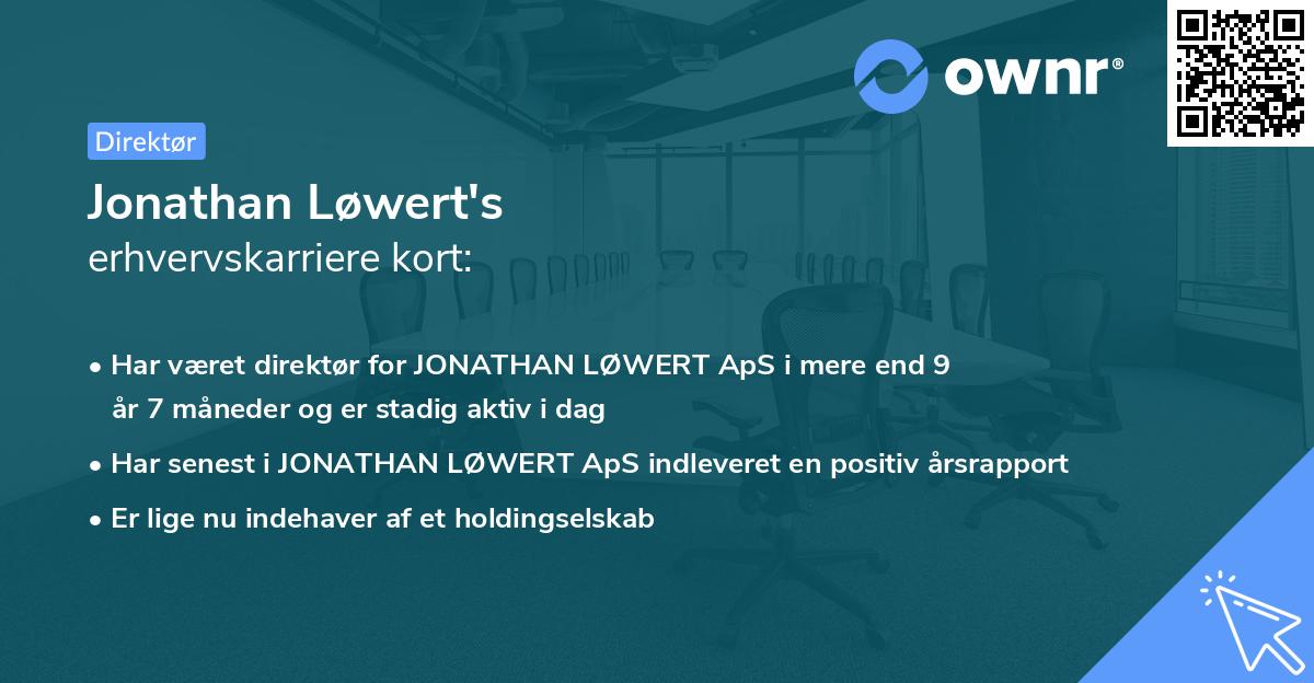 Jonathan Løwert's erhvervskarriere kort