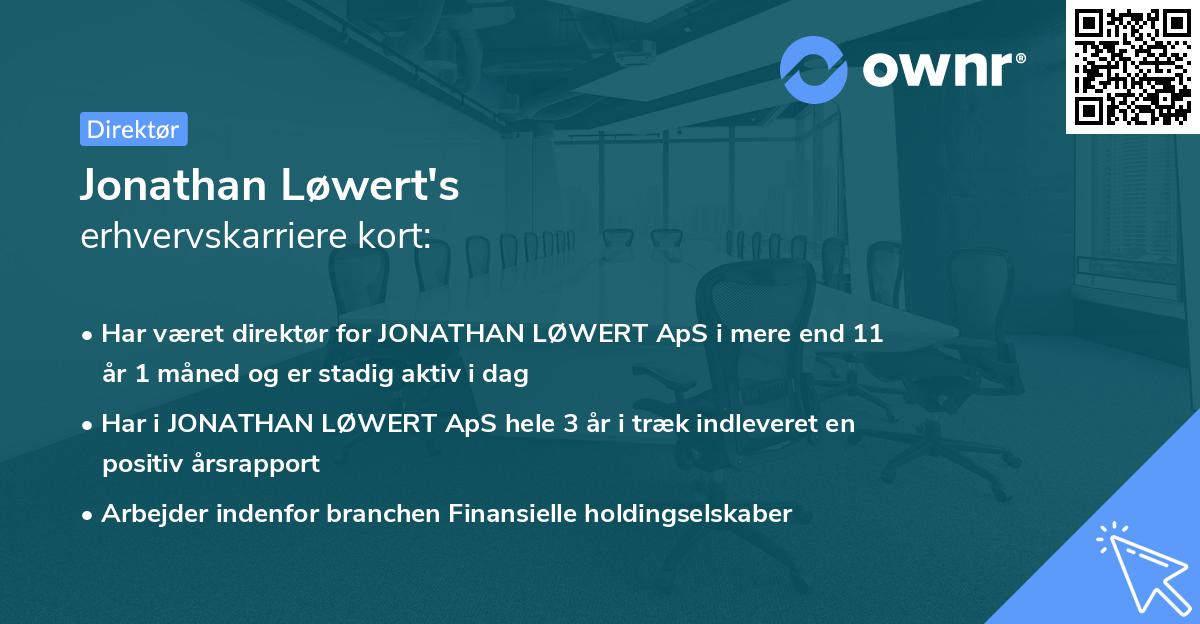 Jonathan Løwert's erhvervskarriere kort