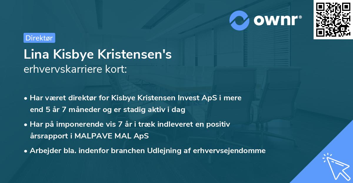 Lina Kisbye Kristensen's erhvervskarriere kort