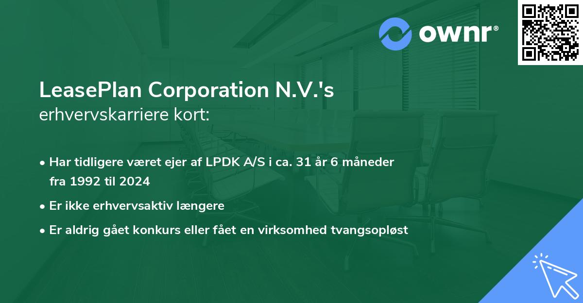 LeasePlan Corporation N.V.'s erhvervskarriere kort