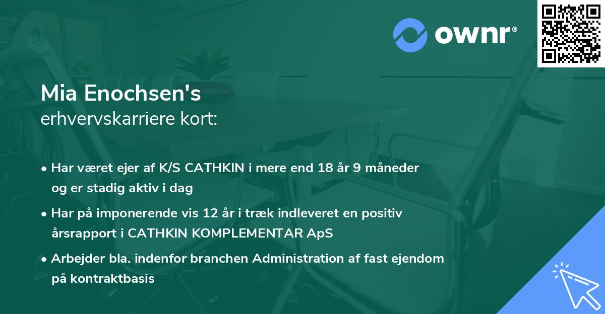 Mia Enochsen's erhvervskarriere kort