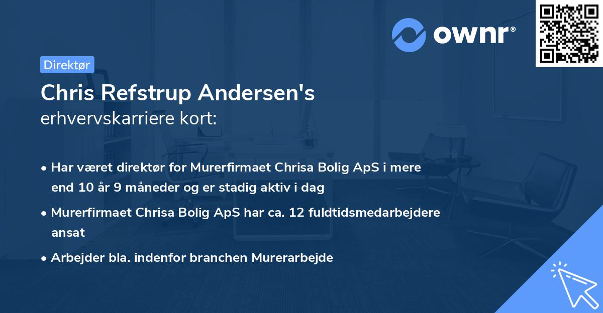 Chris Refstrup Andersen's erhvervskarriere kort