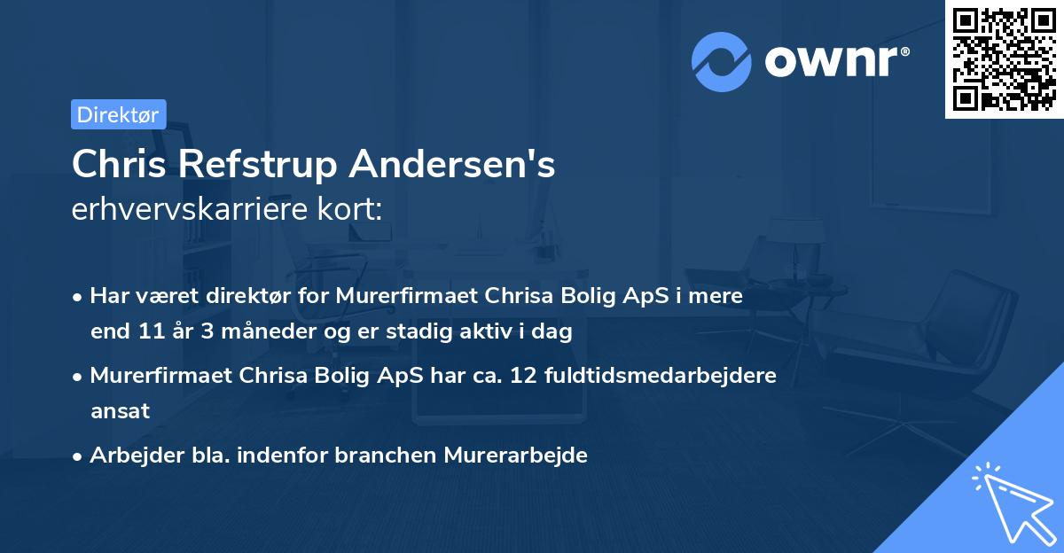 Chris Refstrup Andersen's erhvervskarriere kort