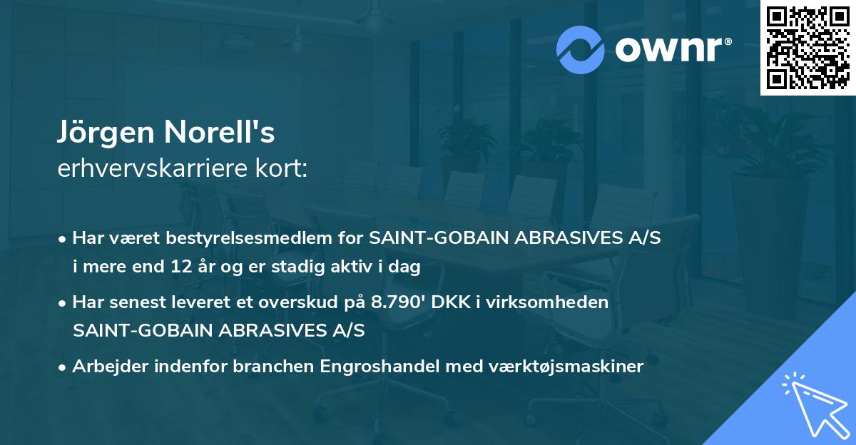 Jörgen Norell's erhvervskarriere kort