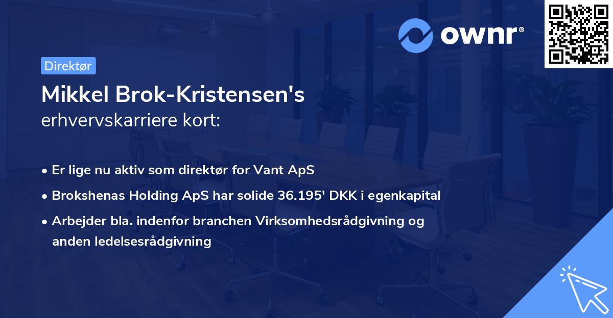 Mikkel Brok-Kristensen's erhvervskarriere kort