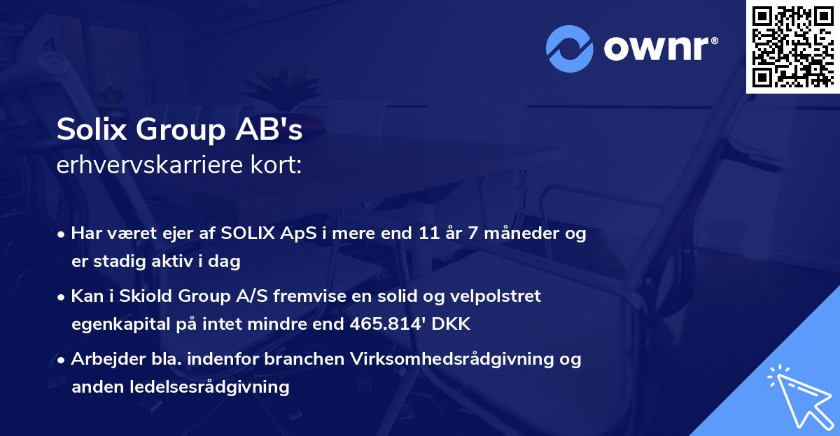 Solix Group AB's erhvervskarriere kort