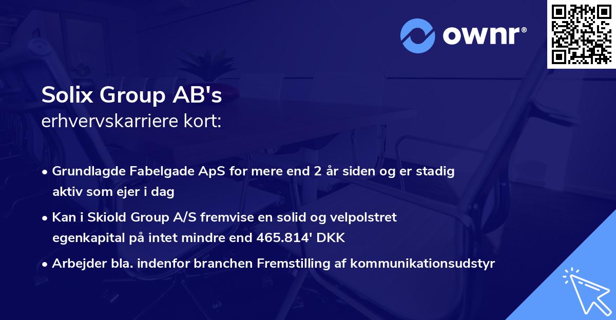 Solix Group AB's erhvervskarriere kort