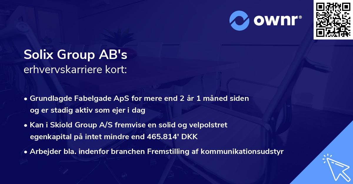 Solix Group AB's erhvervskarriere kort
