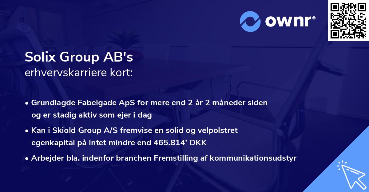 Solix Group AB's erhvervskarriere kort