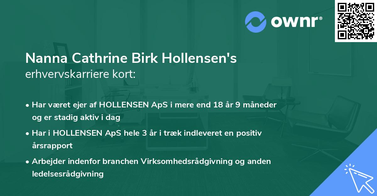 Nanna Cathrine Birk Hollensen's erhvervskarriere kort