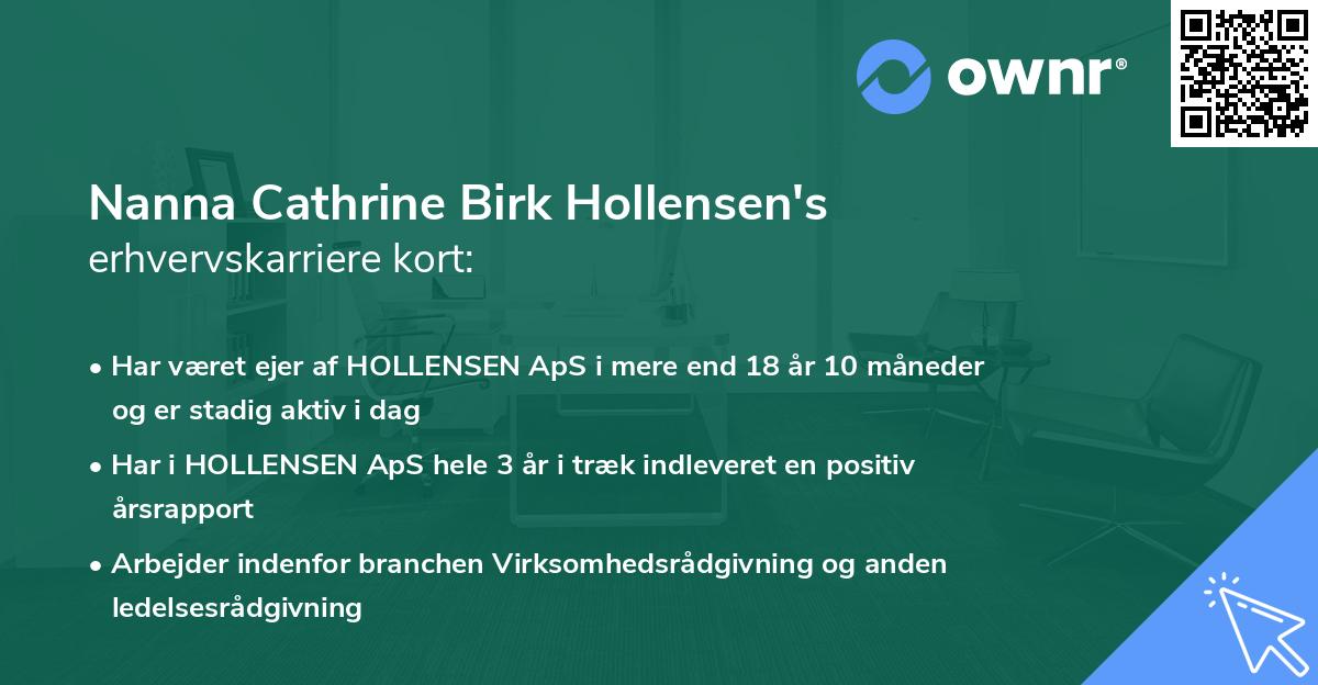 Nanna Cathrine Birk Hollensen's erhvervskarriere kort