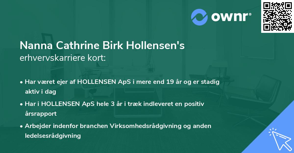 Nanna Cathrine Birk Hollensen's erhvervskarriere kort