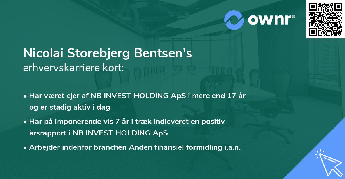 Nicolai Storebjerg Bentsen's erhvervskarriere kort