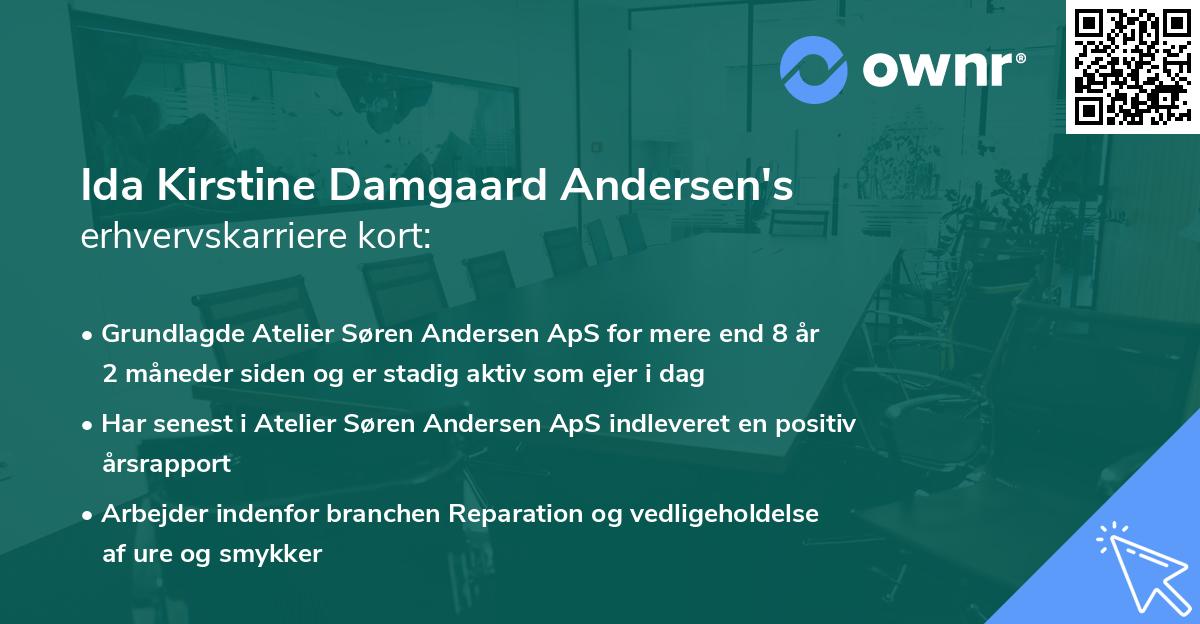 Ida Kirstine Damgaard Andersen's erhvervskarriere kort