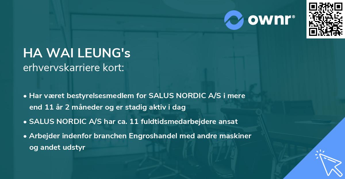 HA WAI LEUNG's erhvervskarriere kort