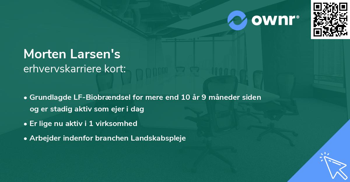 Morten Larsen's erhvervskarriere kort